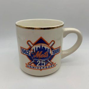 Vintage 1986 New York Mets 25th Anniversary Ceramic Coffee Mug